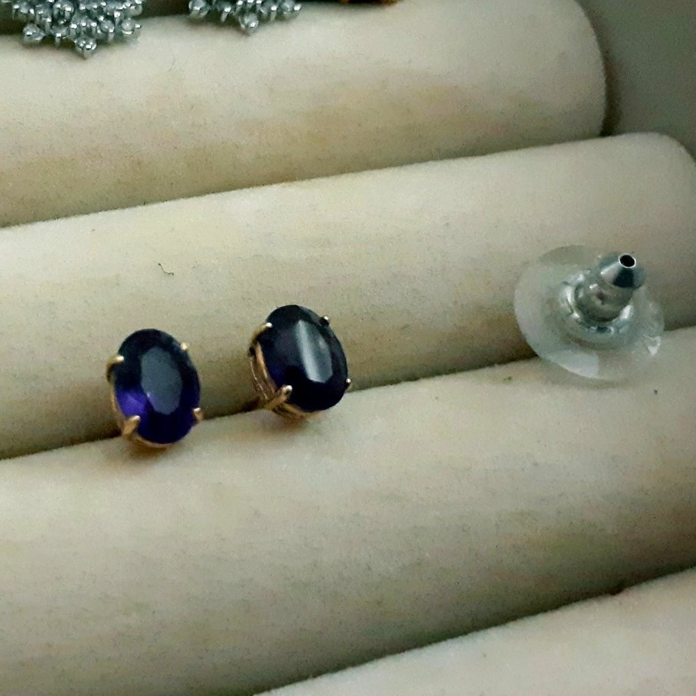 Genuine Amethyst Gemstone Earrings BOGO 50% Off! - Picture 2 of 2